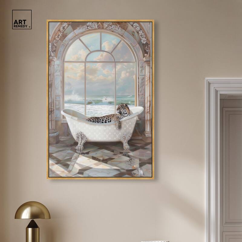 Jaguar Arch Bathroom Glam Canvas by Art Remedy
