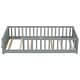 preview thumbnail 33 of 44, Twin size Floor Platform Bed with Built-in Book Storage Rack Grey