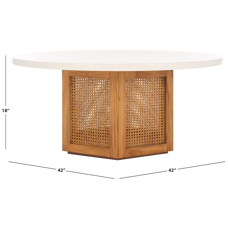 SAFAVIEH Home Danez Cane Coffee Table - 42Wx42Dx18H - White/Natural