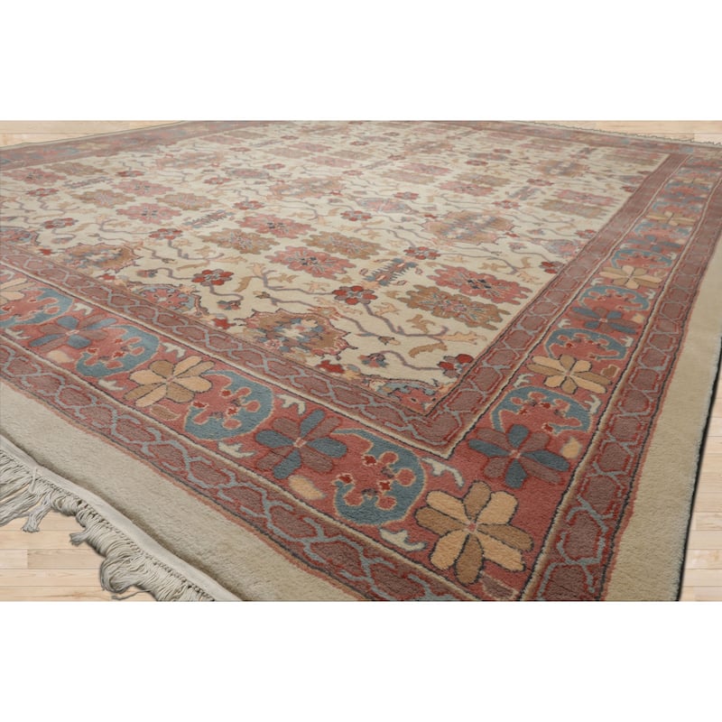 8x10 Hand Knotted Wool Ivory Jahan Old Plush Pile Pande Cameron Rug - 8' x 10'