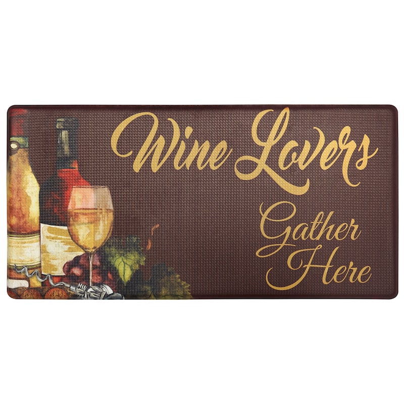 Nicole Miller Cook N Comfort Kitchen Mat - 20"x39" - Wine Lovers