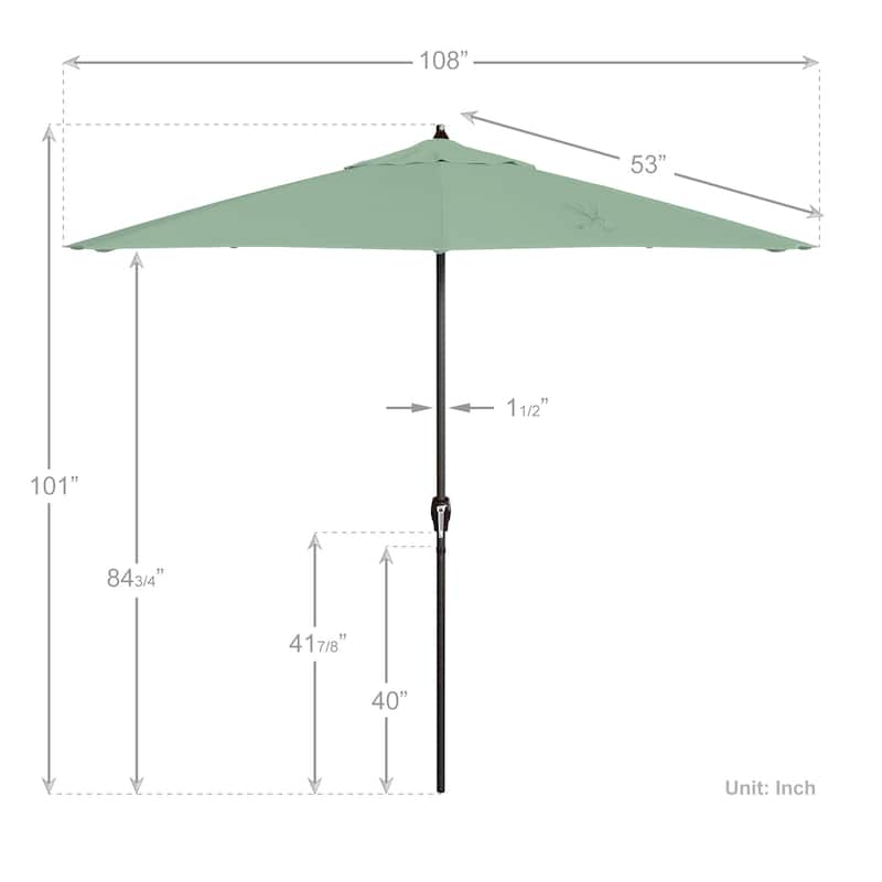 North Bend 9-foot Crank Open Auto-tilt Bronze Finish Patio Umbrella by Havenside Home (Base not included)