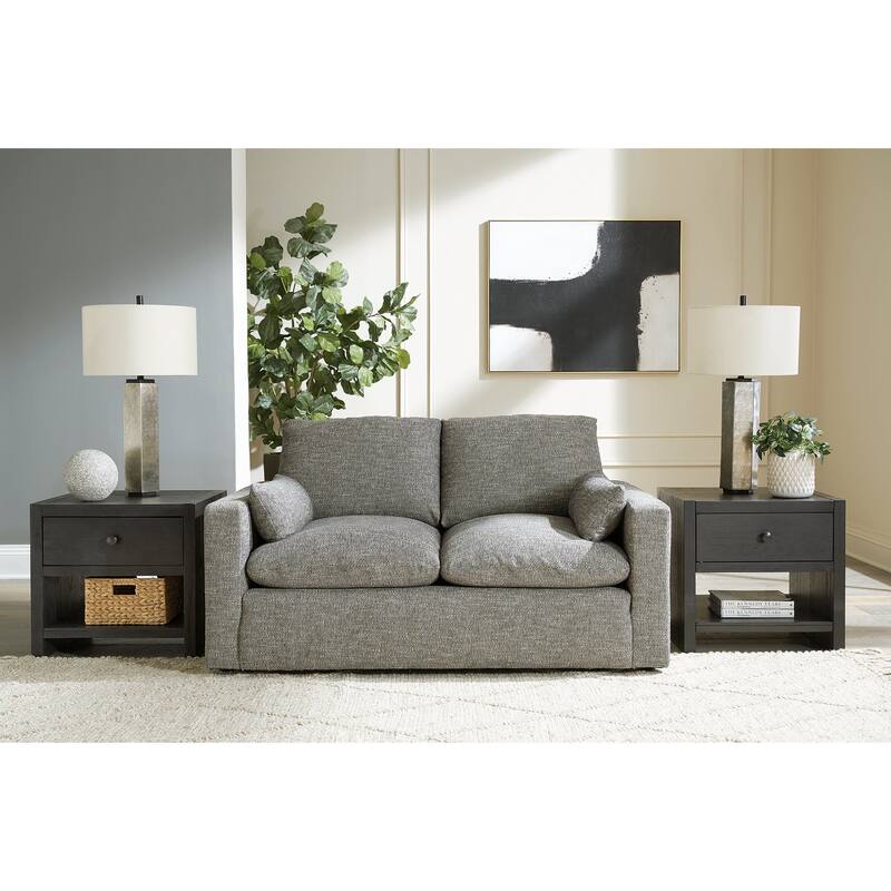 Signature Design by Ashley Dramatic Gray Loveseat - 64"W x 42"D x 36"H