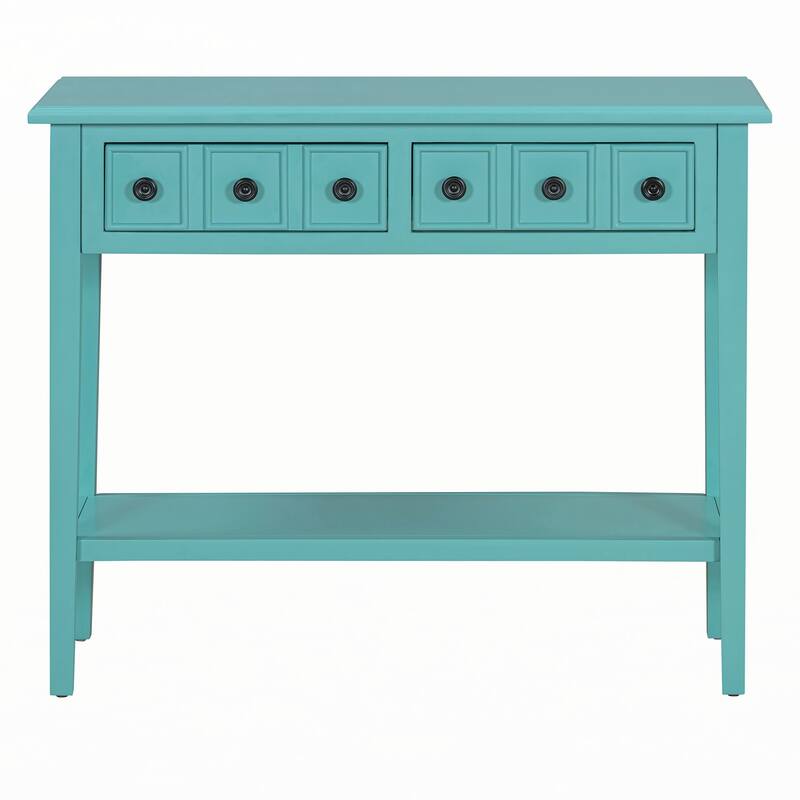 Entryway Table with 2 Drawers(Teal)