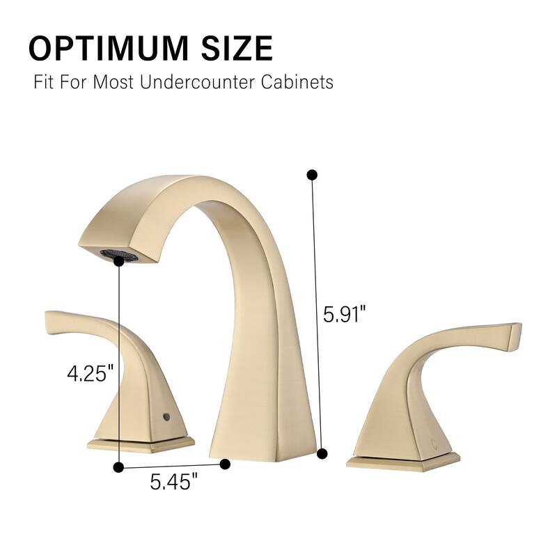 Brushed Nickel 2-Handle Widespread Bathroom Sink Faucet with Drain - Rust-Resistant Brass, High Flow Rate, Easy Installation