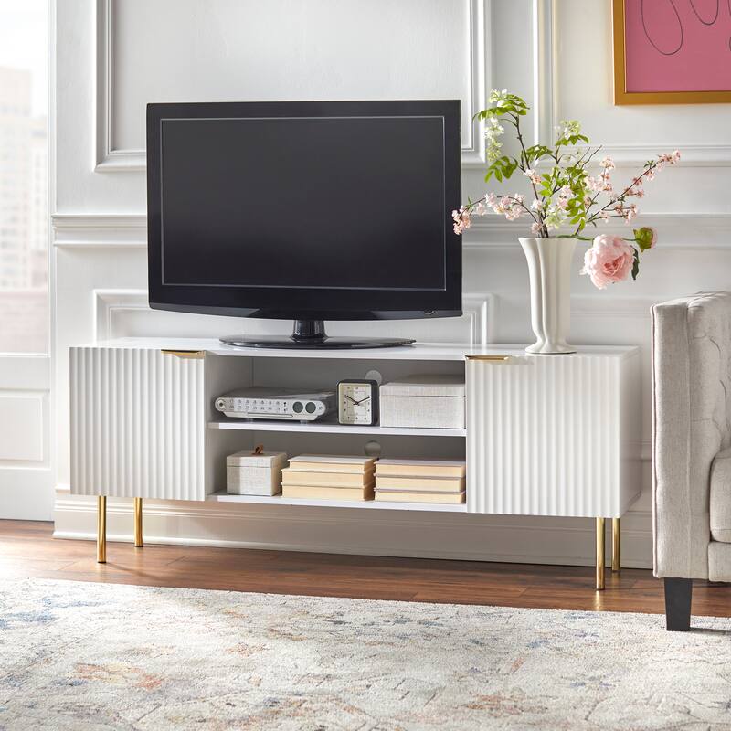 Lifestorey Valen Channel Front 60" TV Console - White
