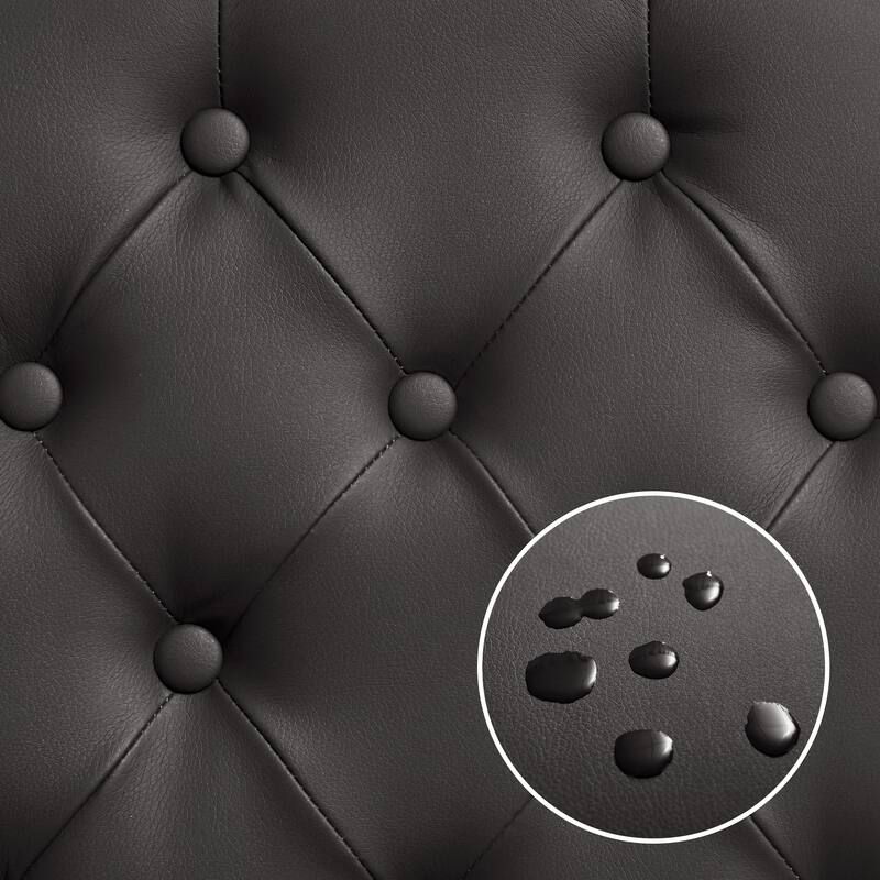 Subrtex (Set of 2) Leather Dining Chair with Riveted Button Decoration