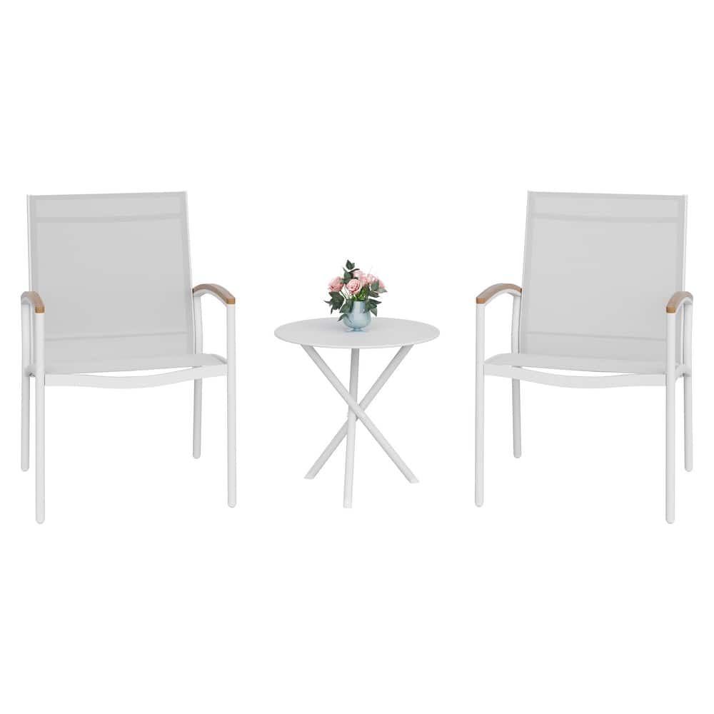 3-Piece Outdoor Chat Set with Coffee Table - N/A
