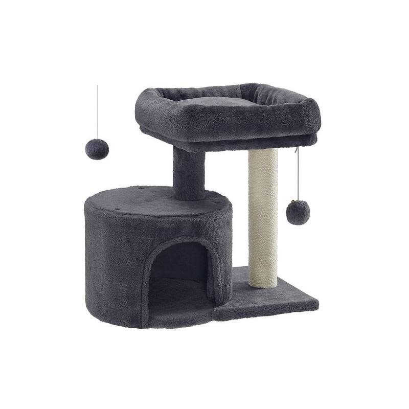 Cat Tree with Sisal-Covered Scratching Posts Perfect for Spacious Cuddle Cave - Smokey-Grey
