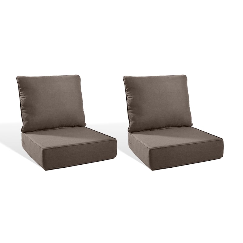 Pocassy 22"x24"x6" Inch Thick Cushions Indoor Outdoor Pillows Cushion - Grey Cushion - 2 Set Seat & Back Cushion