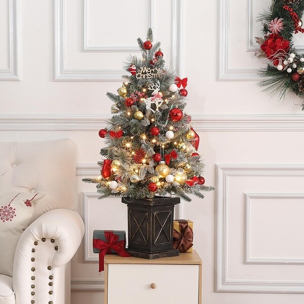 3FT Pre Lit Artificial Christmas Tree Tabletop with 78 Warm White Lights Bed Bath Beyond 41716365
