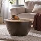 preview thumbnail 1 of 8, Algonac Modern Industrial Handcrafted Mango Wood Coffee Table by Christopher Knight Home