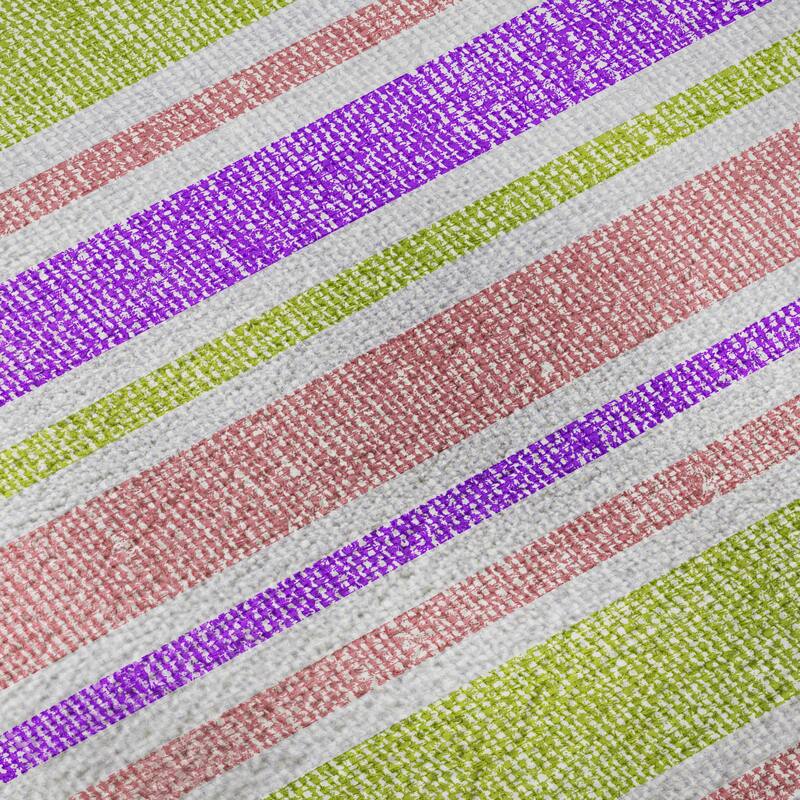 Premium Washable Super Soft Modern Cabana Stripe Mayfield Rug