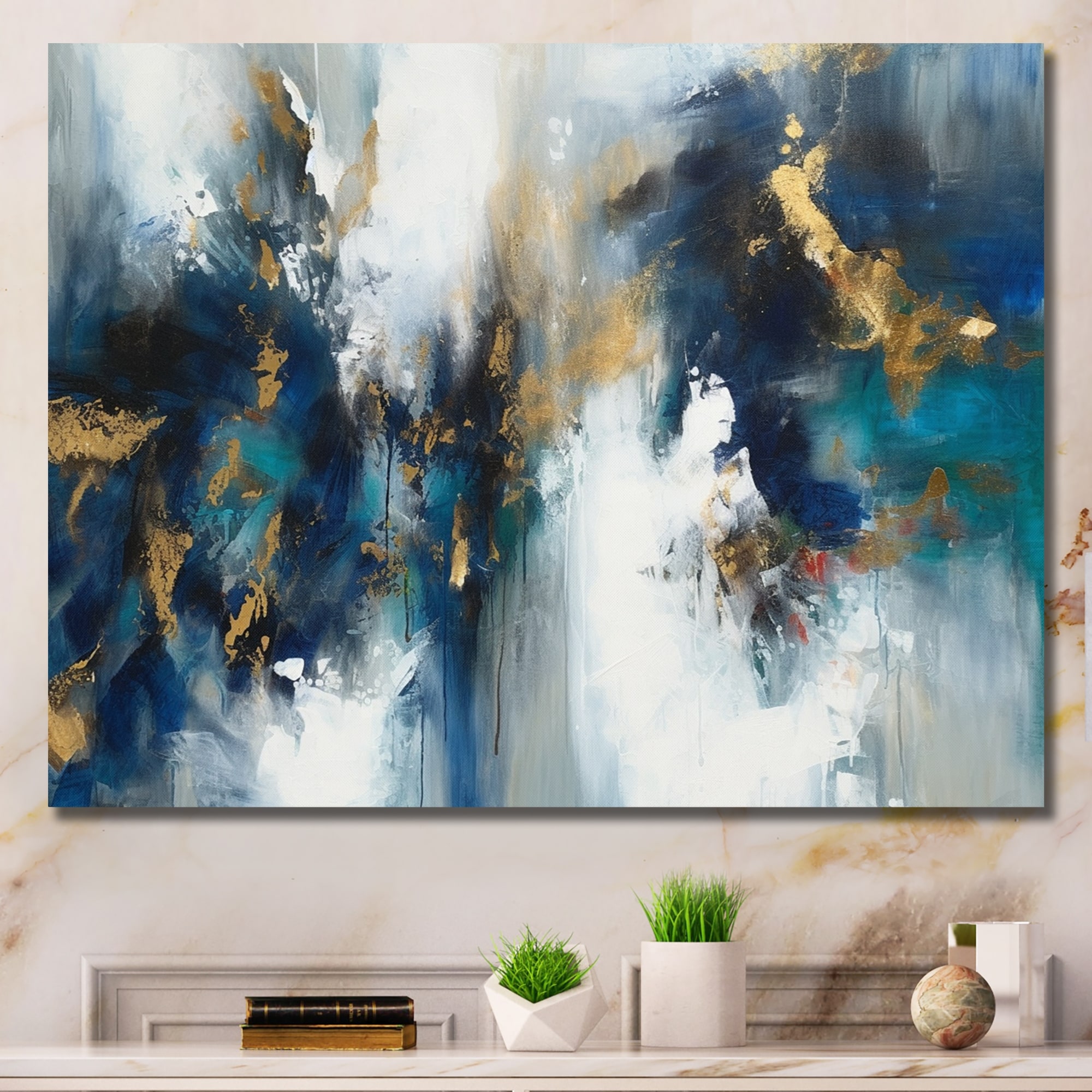 Radiant Bloom: Colorful Abstract Watercolor Painting | Canvas Print