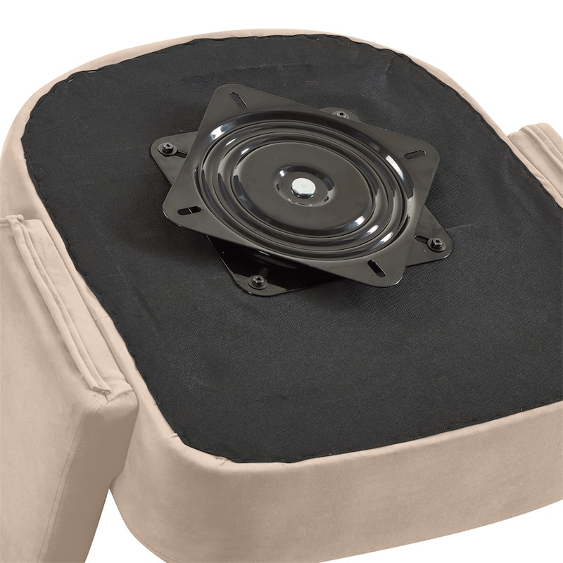 Modern Upholstered Velvet Swivel Barrel Chair with Armrest