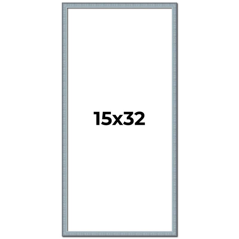 15x32 Frame Rustic Sky Blue Solid Wood Picture Frame | 0.75 Inch