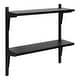 preview thumbnail 24 of 32, Kate and Laurel Meridien Mid-Century Wall Shelves - 24x8x24 Black