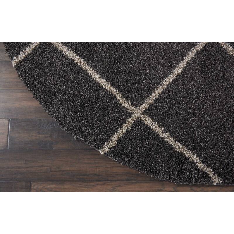 Nourison Brisbane Large Diamond Geometric Modern Shag Area Rug