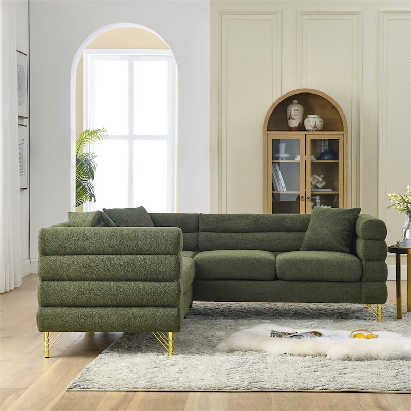 81.5" Oversized 5-Seater L-Shaped Sectional Corner Sofa w/ 3 Cushions