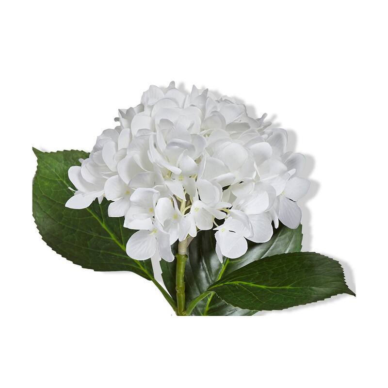 White Hydrangea Artificial Stem Polyester 27H inch