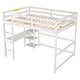preview thumbnail 20 of 28, Full Size Wood Loft Bed with built-in desk, Safety Guardrails and Ladder for Kids, Boys and Girls