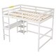 preview thumbnail 10 of 8, White Full Size Wood Loft Bed with built-in desk, Safety Guardrails and Ladder for Kids, Boys and Girls