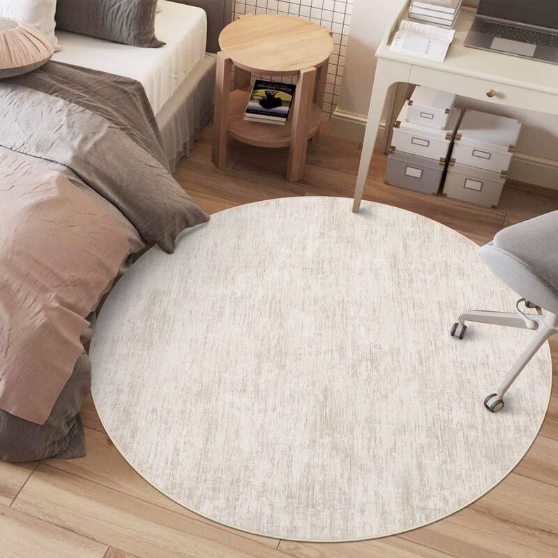 Rugs for Living Room Modern Abstract Area Rug Non-Slip Low Pile Accent Rug Soft Foldable Solid Rug