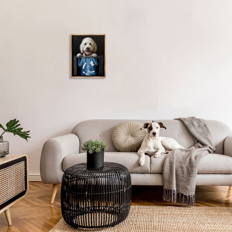 Stupell Funny Dog X-Ray Snacks Framed Floater Canvas Wall Art by Lucia Heffernan
