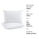 preview thumbnail 7 of 16, 2 Pack Goose Feather Down Pillows with Quilted Cotton Cover - White