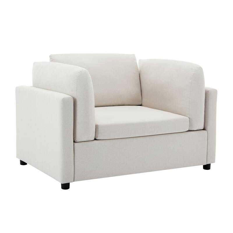 Roomfitters 50" Oversized Armchair with Ottoman, Modern Accent Chair, Lumbar Support, Reading Sofa for Bedroom