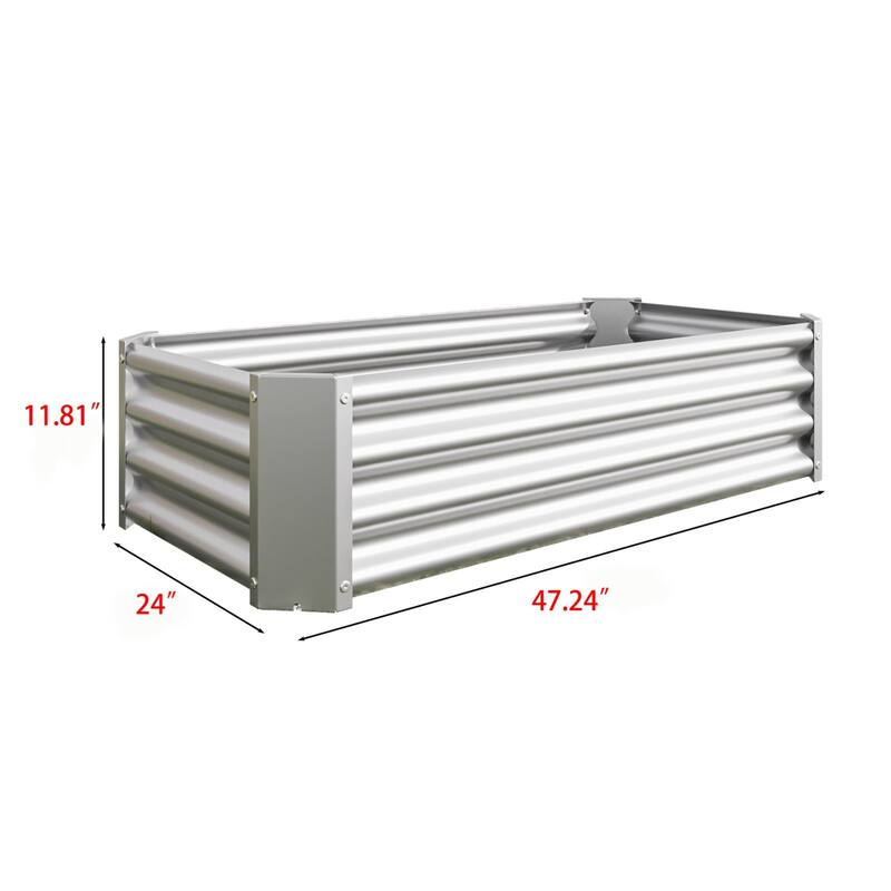 Large Galvanized Metal Raised Garden Bed Open Bottom Rust-Resistant