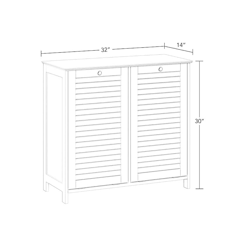 RiverRidge Ellsworth Double Tilt-Out Laundry Hamper Cabinet with Removable Cloth Storage Bag - White