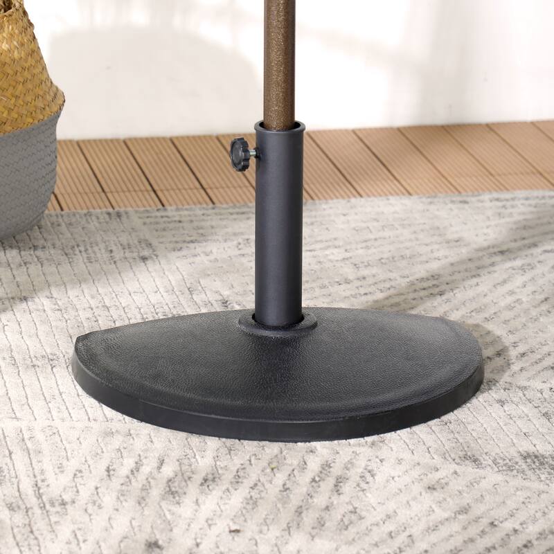 Patio Half Round Umbrella Base Stand Outdoor Half Umbrella Base - Black
