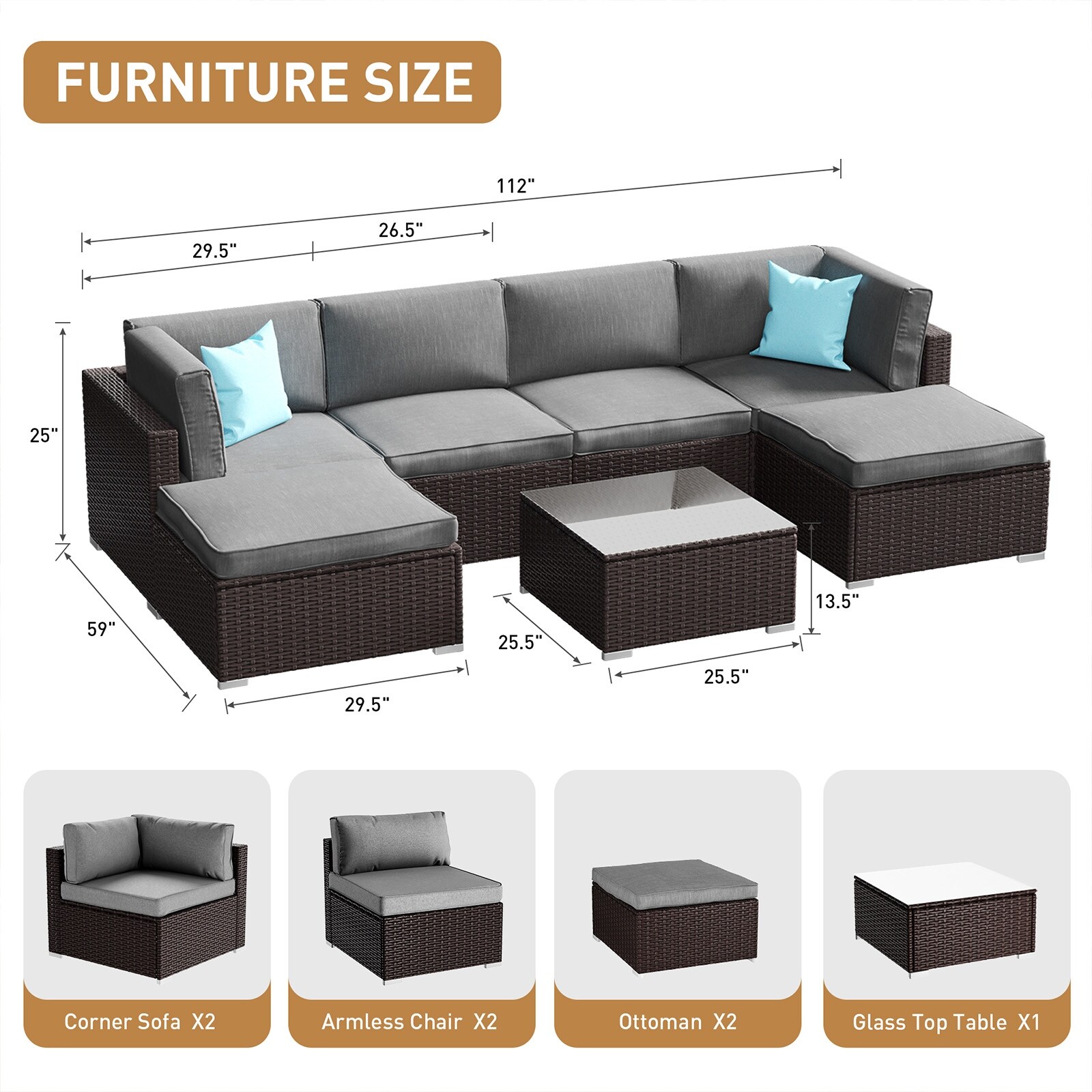 7-Piece Outdoor Wicker Sectional Sofa - Ultra Cozy Patio Seating Set  -image