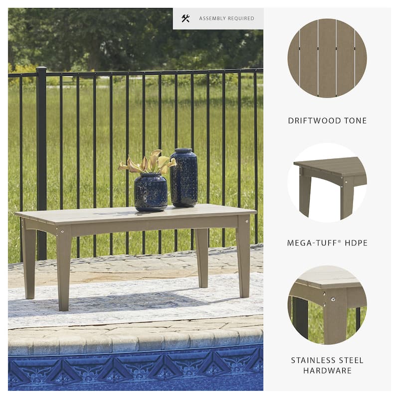 Signature Design by Ashley Hyland wave Outdoor Coffee Table - 44.13" W x 24" D x 18.13" H