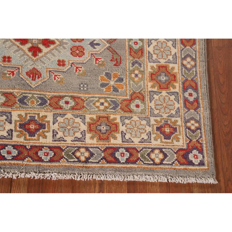 Traditional Kazak Oriental Accent Rug Hand-Knotted Wool Carpet - 3'4"x 4'9"