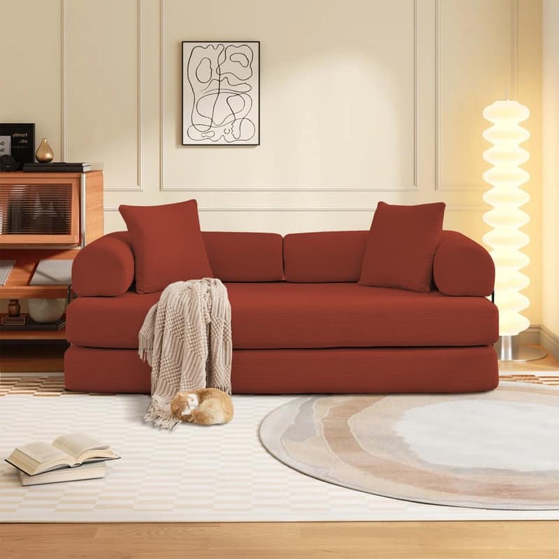 Folding Convertible Sleeper Sofa Bed with Modular Design Perfect for Living Room and Guest Space