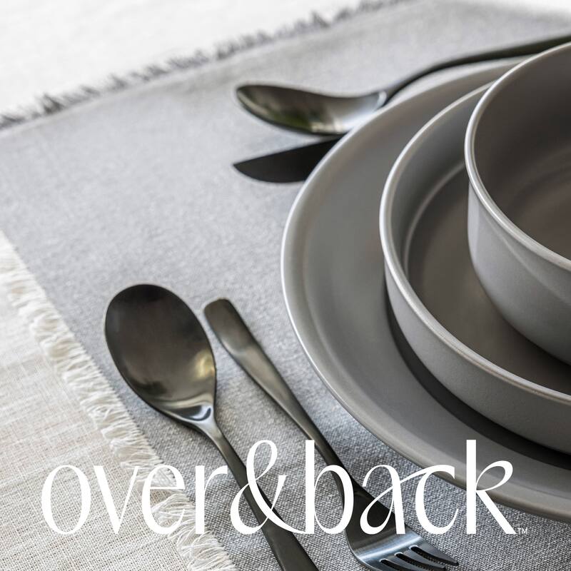 over&back 100% Cotton Frayed Chambray Placemats - Set of 4