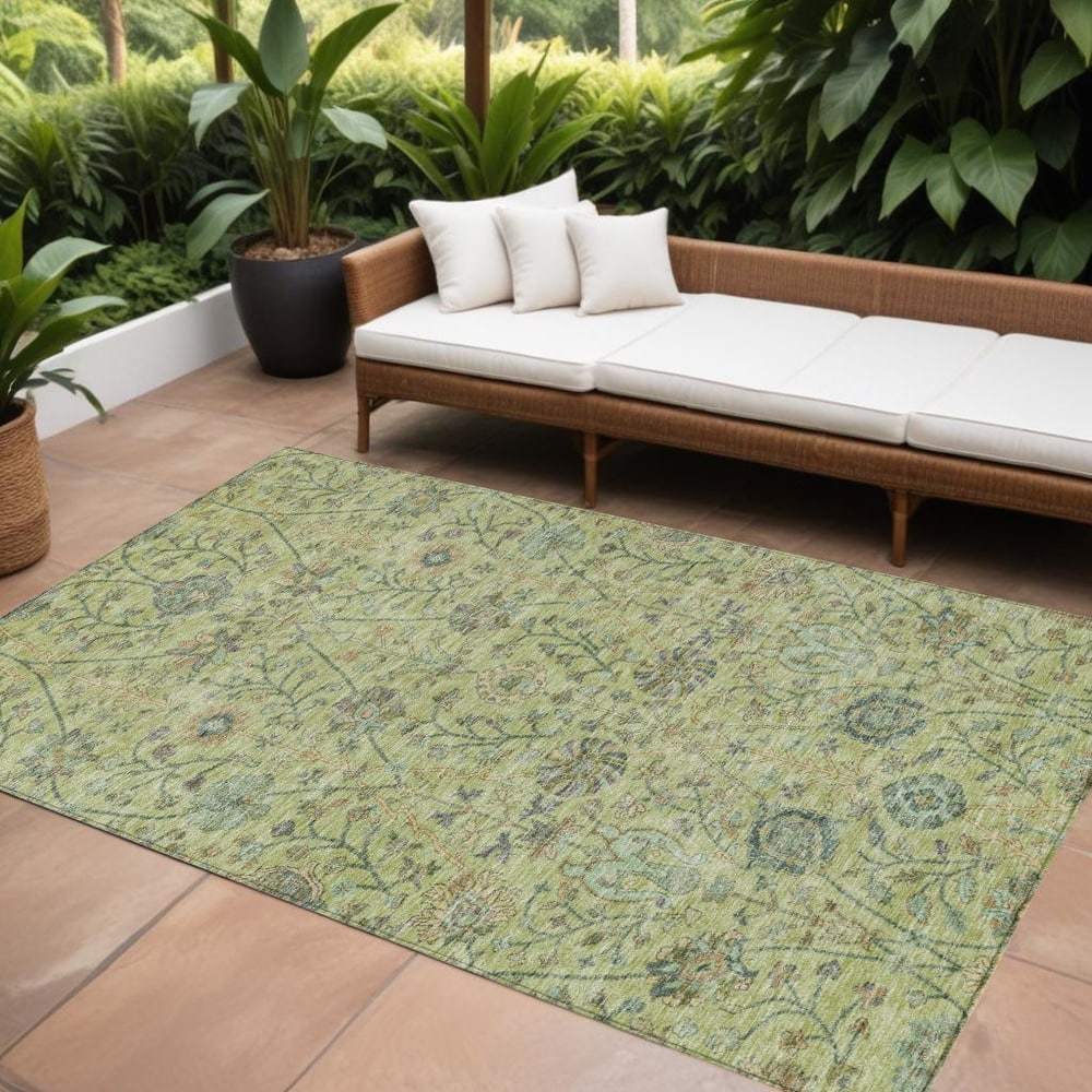 HomeRoots Floral Transitional Rectangle Outdoor Rug