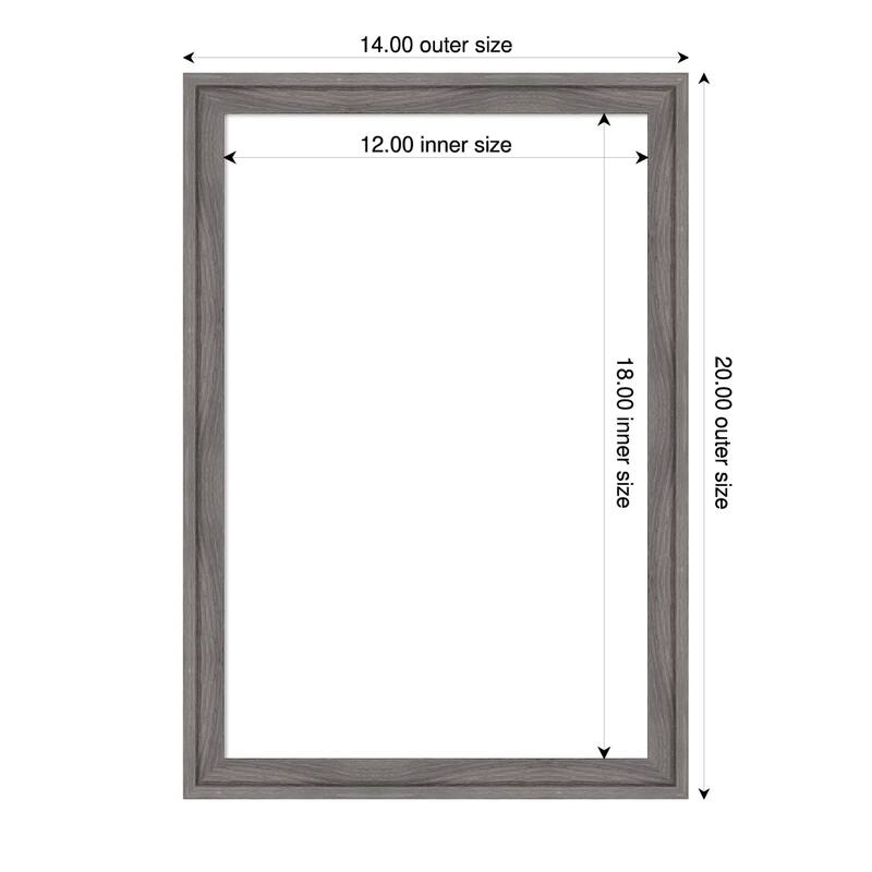 Amanti Art Florence Gold Framed Dry Erase Magnetic Board - 14 x 20 in - Florence Grey