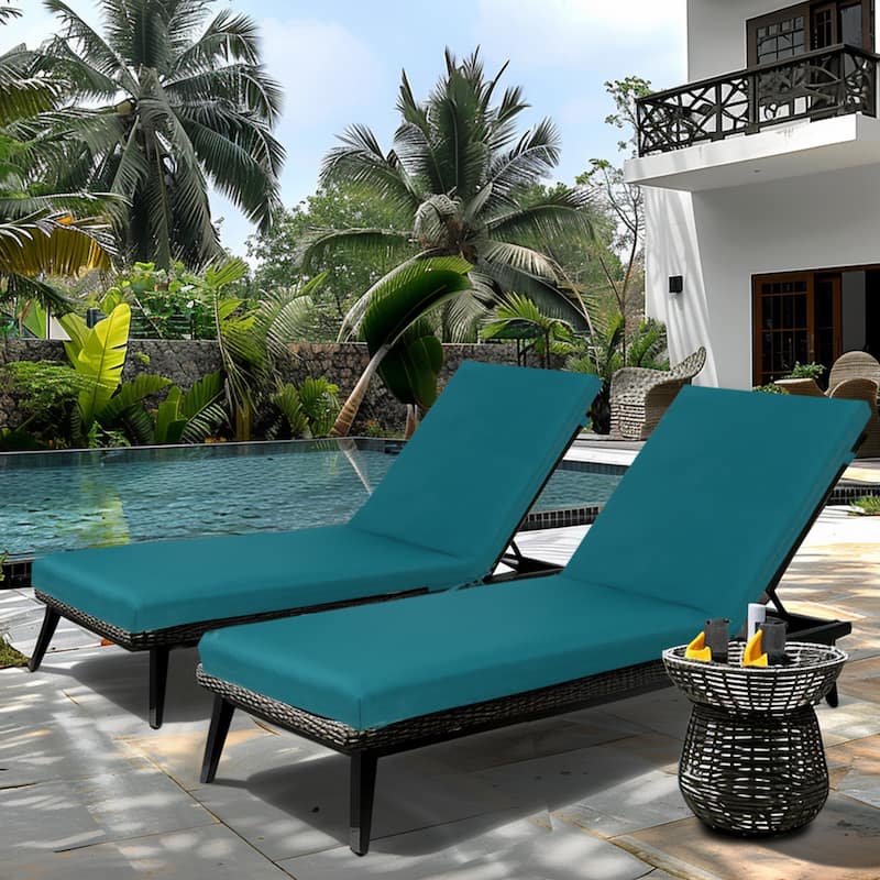 GDFStudio Maeve Outdoor Chaise Lounge Cushion with Removable Cover (Set of 2),ONLY CUSHIONS