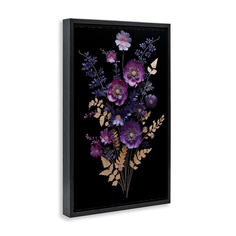 Stupell Dimensional Purple Flowers Framed Floater Canvas Wall Art Design By Heidi Kuntz