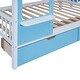 preview thumbnail 5 of 8, Full-Over-Full Castle Style Bunk Bed with 2 Drawers 3 Shelves and Slide - Blue