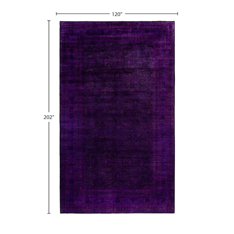 Overdyed One-of-a-Kind Hand-Knotted Area Rug - Purple - 10' 0" x 16' 10"