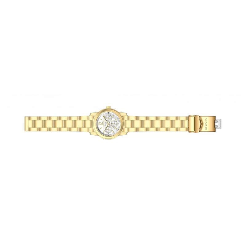 Invicta Women'S 'Angel' White Pearlescent Dial Goldplated Watch