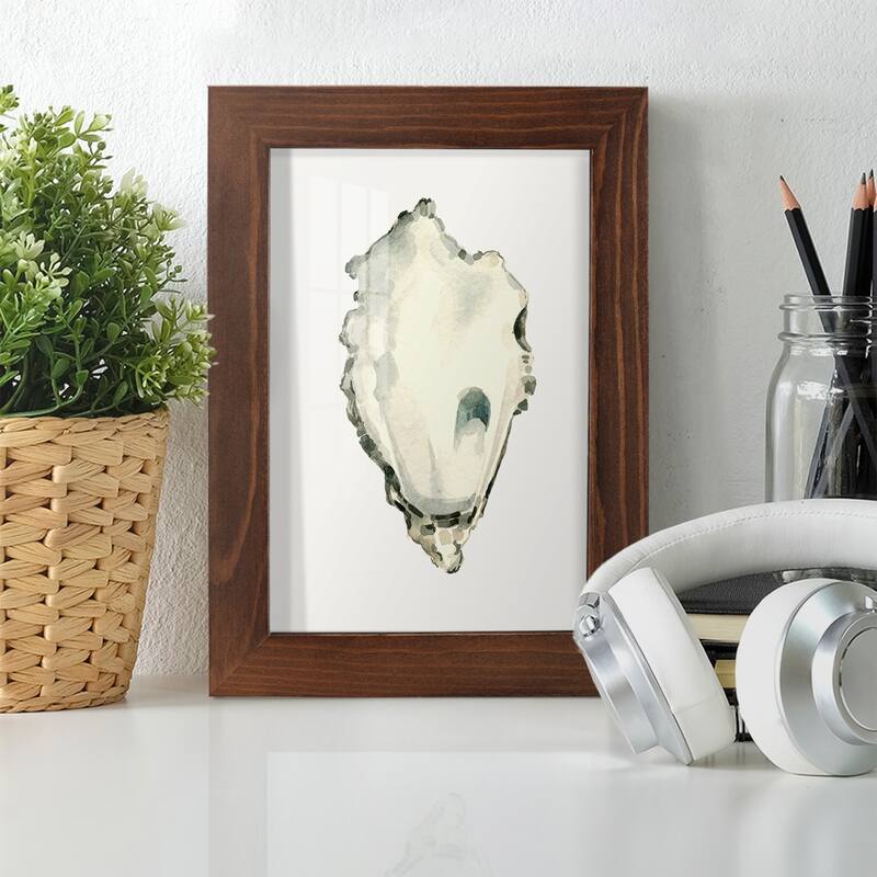Neutral Oyster Study IV -Framed Print w/glass-Cherry Red