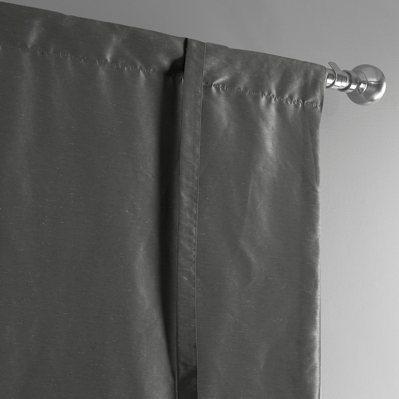 Exclusive Fabrics Vintage Textured Faux Dupioni Silk Tie-Up Window Shade (1 Panel)