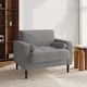 preview thumbnail 17 of 77, 62.5'' W Corduroy Couch Upholstered Square Arm Sofa Light Grey/ Armchair
