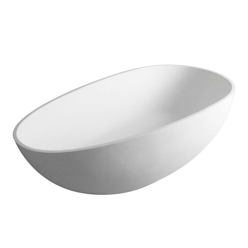 Solid Surface Freestanding Bathtub in Matte White