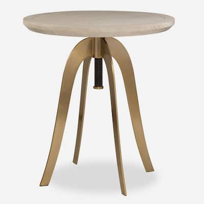 Uttermost Alice Oak Adjustable Accent Table - 26"H x 20"W x 20"D